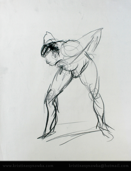 Gesture Drawing by Kristine R Synowka